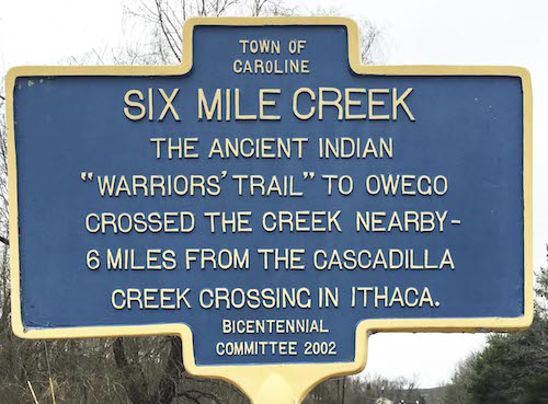 Six Mile Creek historic marker